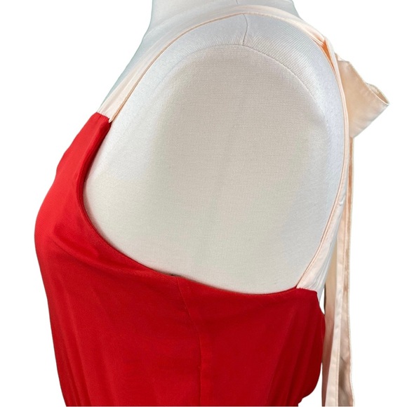 Lulu’s Red and Cream Mini Blouson Halter Dress - Picture 13 of 16
